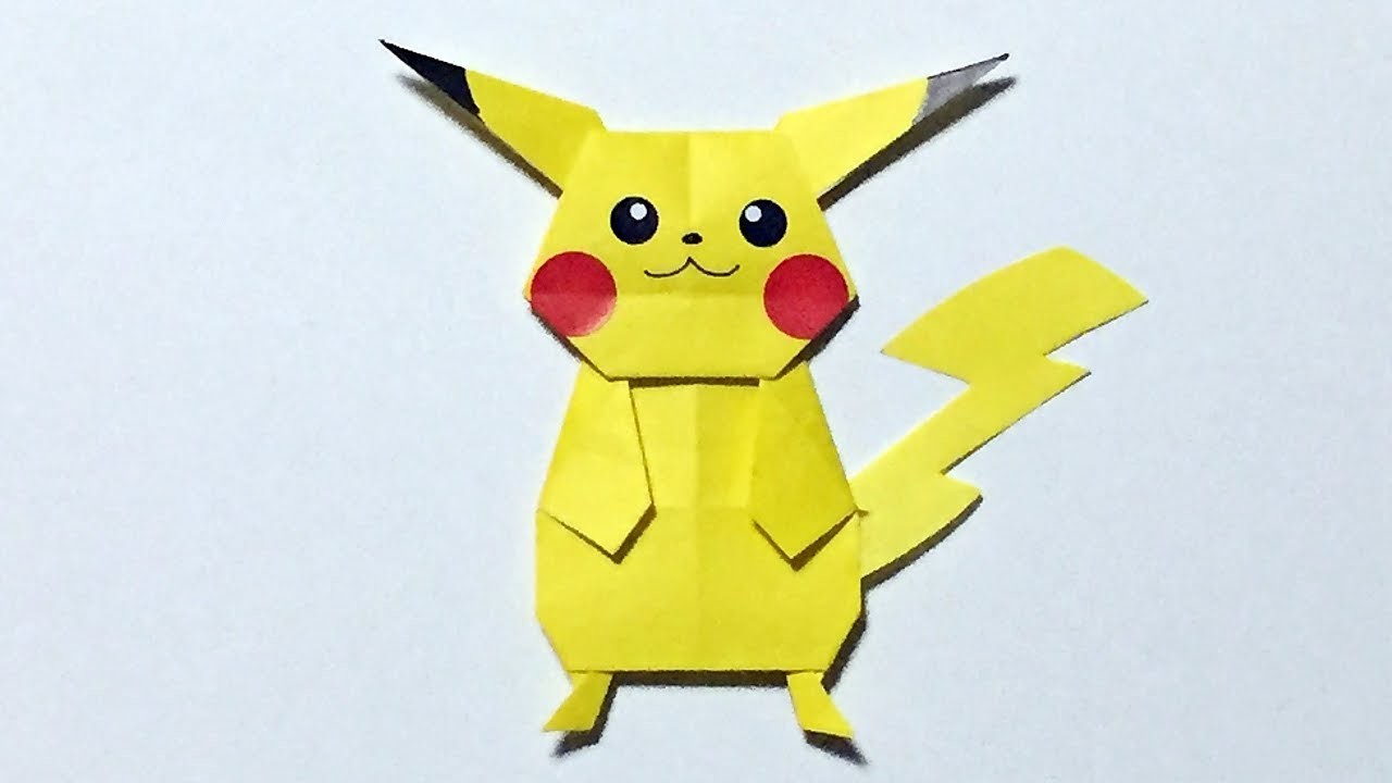 Origami Pikachu Tutorial How to Make a Paper Pokemon Pikachu