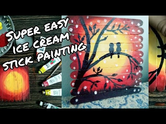 Painting on ice cream sticks | popsicle | DIY super easy handmade painting
