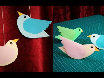 Paper Bird | How to Make Moving Paper birds | Bird Hanging | DIY Wall Hanging Decor