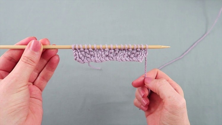 Stitch Library: How to knit a Moss Stitch Rib square