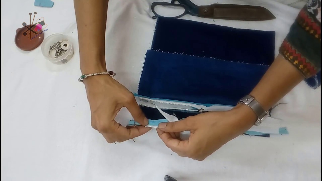 डबल पॉकेट का पेंसिल केस कैसे बनाये How to Make School Supplies zipper Bag | pencil case