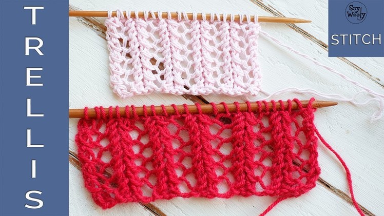 Trellis stitch: how to knit lace step by step - So Woolly