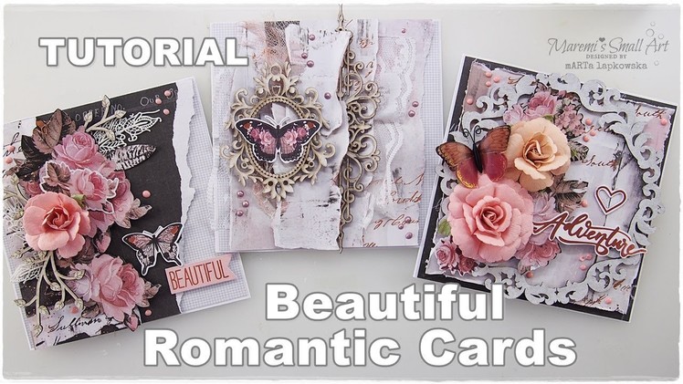 3 Beautiful Romantic Cards Tutorial ♡ Maremi's Small Art ♡