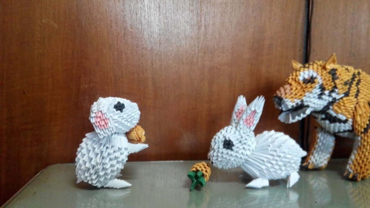 3d origami rabbit tutorial part 2