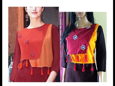 Beautiful Overlay Kurta with Tassels Cutting & Stitching|Complete Tutorial|Very Simple & Easy Making