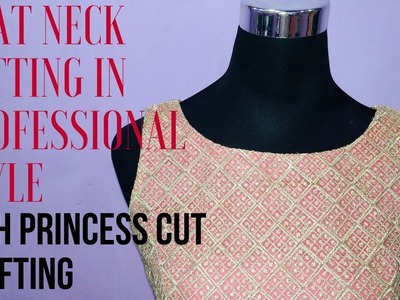Boat Neck Cutting in Professional Style with princess cut drafting