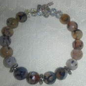 Botswana Agate and Crystal bracelet