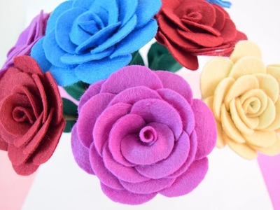 Como hacer rosas de fieltro. Flores de fieltro. Dia de las madres - Loveluzlop