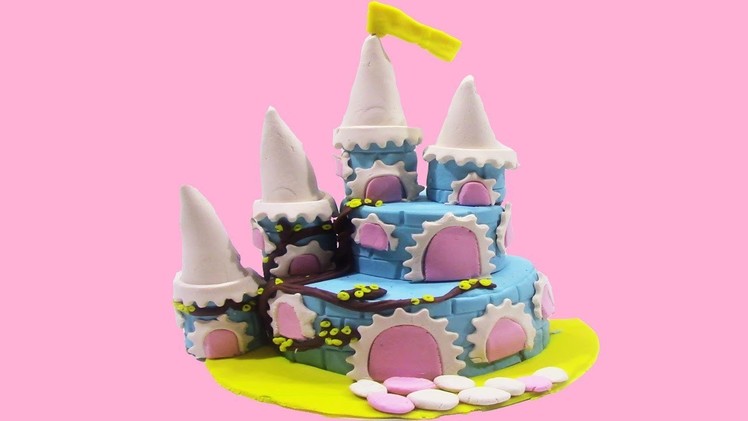 DIY Castle Cake with PlayDoh Sparkle - How To Make Castle Cake With PlayDoh Sparkle Learning Video