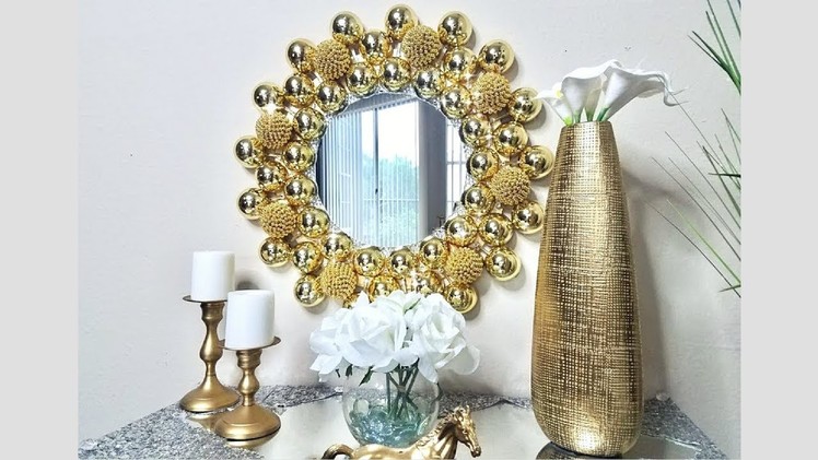 Diy Embellished Golden Wall Mirror| Simple, Unique and Inexpensive Wall Decorating Idea!
