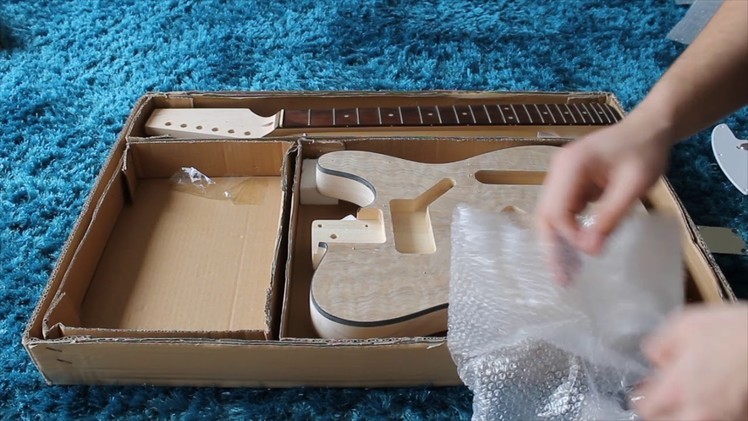 DIY Kit built Guitar Unboxing Rocktile Telecaster