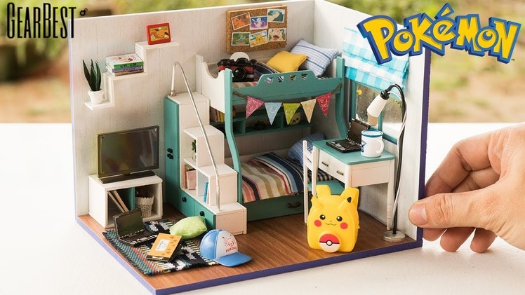 DIY Miniature Pokemon Bunk Bedroom for Boys