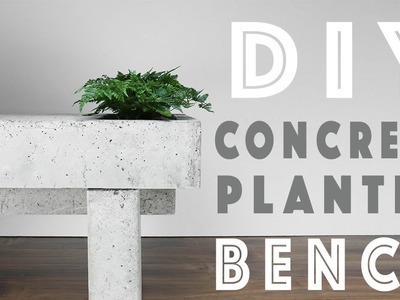 DIY Modern Concrete Bench | Built-In Planters