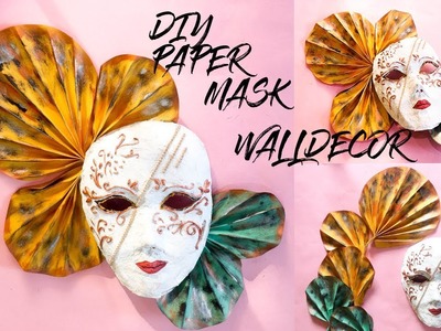 DIY NEWSPAPER WALL DECOR MASK  | VENETIAN MASK MAKING WITH PAPER |