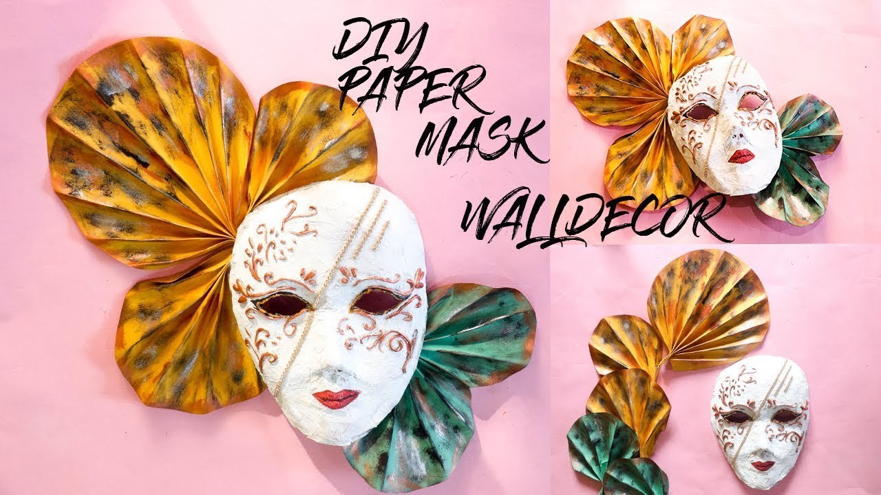 DIY NEWSPAPER WALL DECOR MASK  | VENETIAN MASK MAKING WITH PAPER |