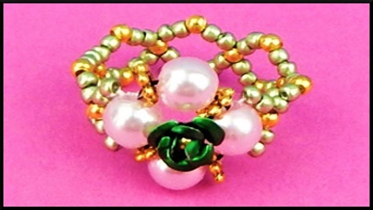 DIY | Perlen Ring | Schmuck basteln | Beaded flower ring | Beadwork jewelry accessories