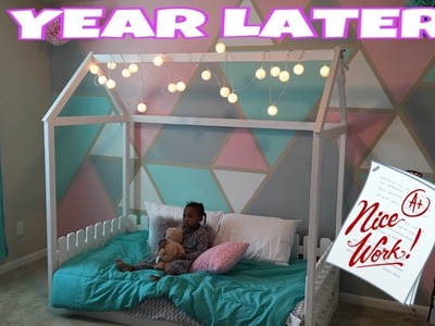 DIY: TWIN SIZE TODDLER HOUSE BED *YEAR REVIEW*