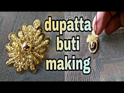 Dupatta buti | Hand embroidery | zardoshi work | flower design