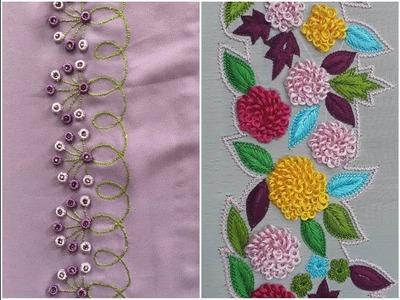 Embroidery flower stitch hand work embroidery