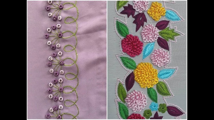 Embroidery flower stitch hand work embroidery
