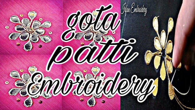 Gota Patti work | Hand embroidery | French knot | flower design