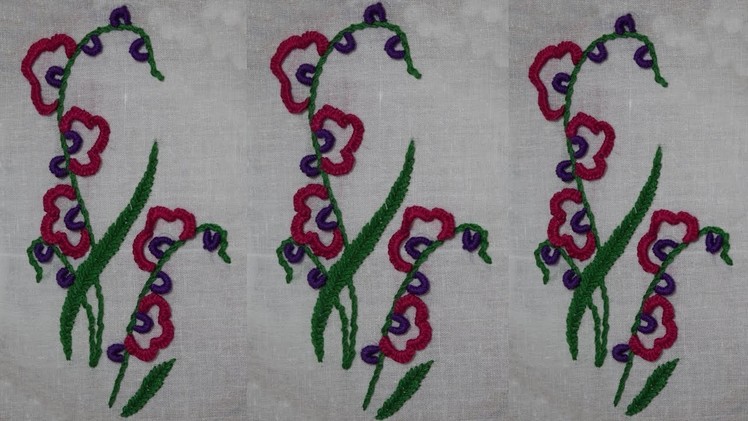 Hand Embroidery : Brazilian Embroidery : Cast On Stitch & Bullion Knot Stitch
