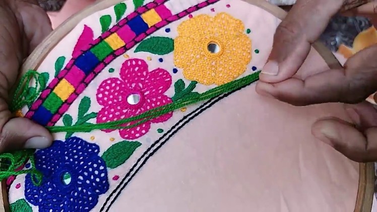 Hand Embroidery : Butterfly design. cut stitch. Part-5. completed