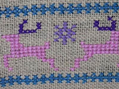 Hand Embroidery : Cross Stitch Embroidery For Border