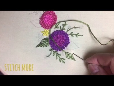 Hand embroidery easy stitch how to make Rosette chain stitch