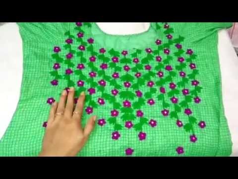 Hand embroidery Kurti design with easy basic Stitch