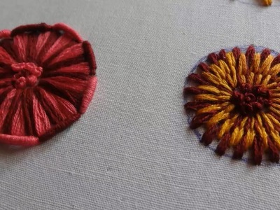 Hand Embroidery  Lazy Daisy & Bullion knot & French knot Stitches by Amma Arts