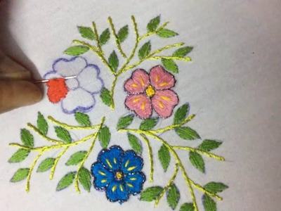 Hand embroidery - Romanian stitch flower designs