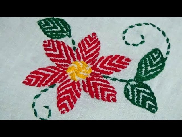 Hand Stitch - Traditional Nokshi katha Stitch ( Flower Pattern )
