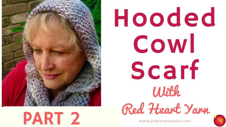 Hooded Cowl Scarf Part 2- Scarf with a Wood-  Red Heart Yarn Free Pattern Idea