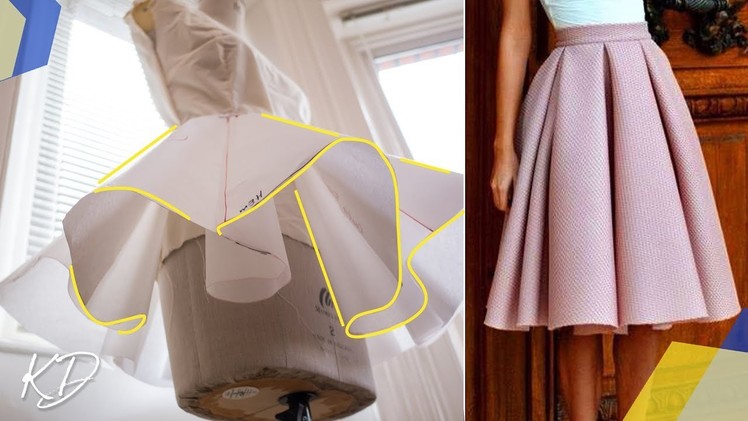 HOW TO: DRAFT BOX PLEATED CIRCLE SKIRT PATTERN | KIM DAVE