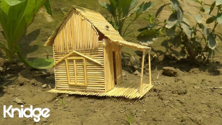 How to make a Toothpick House tutorial - simple life hacks with toothpicks -  knidge