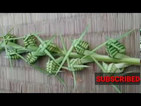 How to make beautiful flower bouquet used the date tree leaf