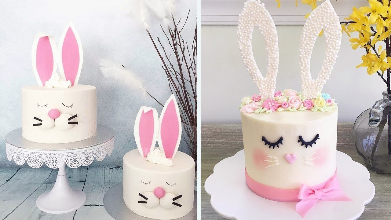 Bunny,Cake,Easy,DIY,Cake,Decorating,Ideas,at,Home,How,To,Make,Easter,Bunny,...