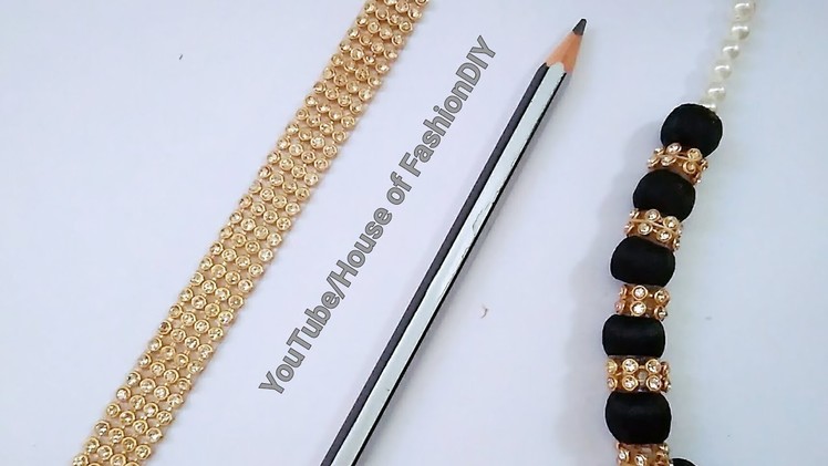 How To Make Silk Thread Necklace||Stone Line Necklace At Home. !