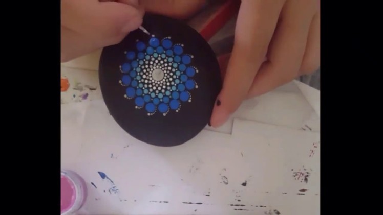 How to paint dot Mandala #2.    Blue & Silver