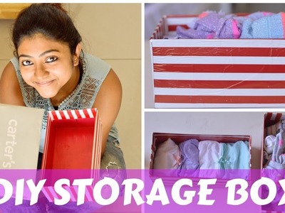 How to recycle a Shoe box?| DIY Storage |Wrapping paper |Room Organization ideas |Cheap storage tips