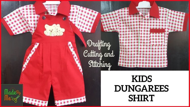 Kids Shirt Dungarees - with Drafting, Cutting and Stitching in Hindi.Urdu | DIY Shirt