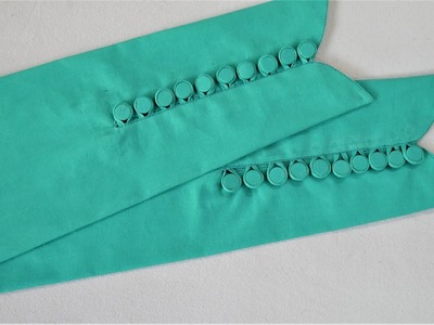 Latest Sleeves Design With Making Button Cutting And Stitching
