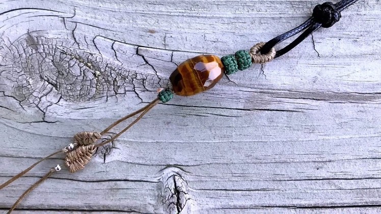 Macrame Tutorial: how to make macrame necklace.step by step tutorial.tiger's eye
