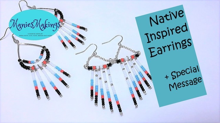 Native Inspired Beaded Wire Earrings