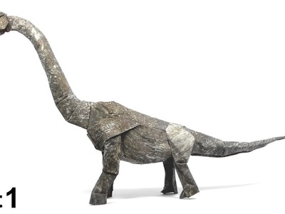 ORIGAMI BRACHIOSAURUS TUTORIAL (Shuki Kato) PART 1 折り紙 ブラキオサウルス  恐竜  DINOSAUR  DINOSAURIO