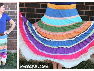 Ruffled Skirt Refashion | Resize from 1X to M | Whitney Sews