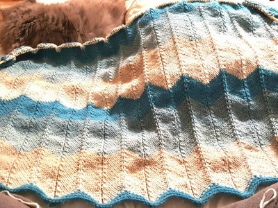 Stripped Chevron Blanket: a Knittycat's Knits tutorial