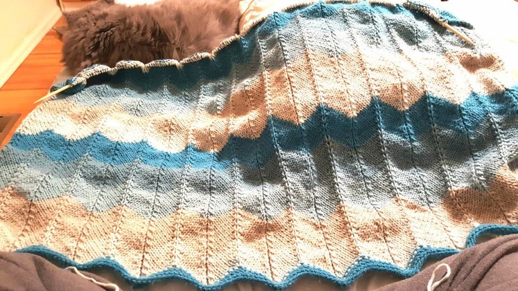 Stripped Chevron Blanket: a Knittycat's Knits tutorial