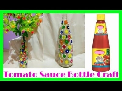 Wastage Tomato Sauce Bottle Flower Pot.Using Nail Polish